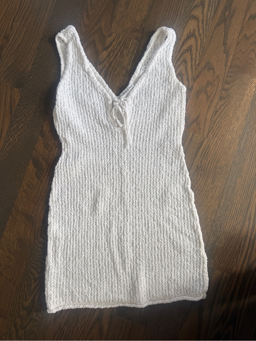 Abercrombie White Crochet V-Neck Swim Coverup Beach Cover Up Tank Women's S